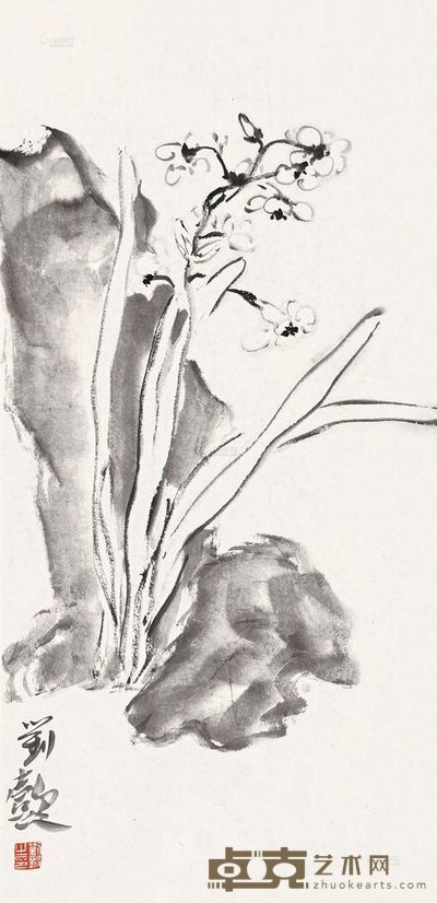 刘懿 兰花图 镜心 <em>68×33cm</em>