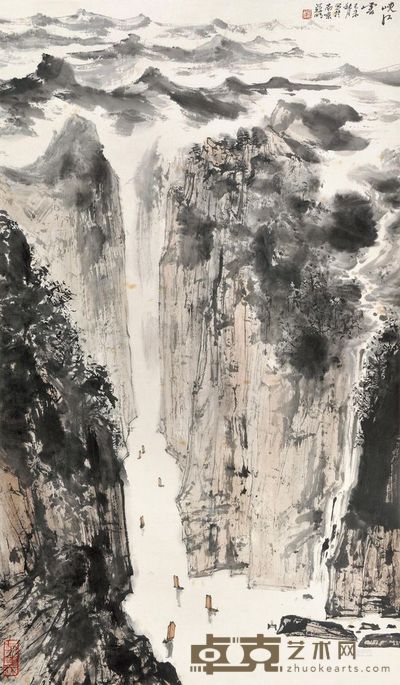 亚明 峡江云 立轴 <em>96×55cm</em>