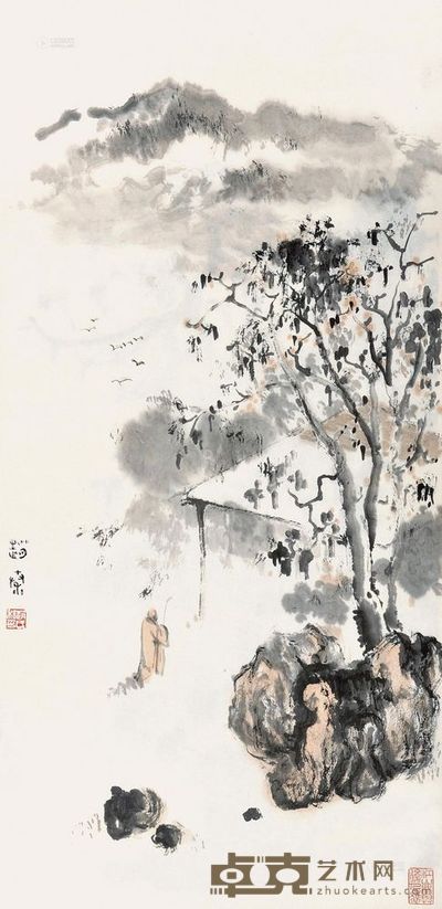 赵秦 僧归图 镜心 <em>3×66cm</em>