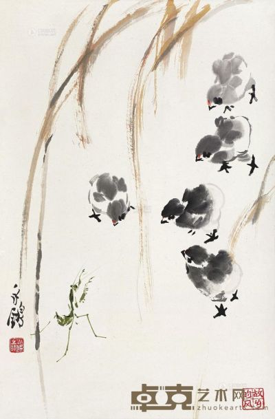 陈永锵 群鸡 立轴 <em>68×45cm</em>