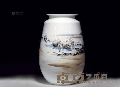 邓子敬 金沙海湾2010瓷瓶 高49cm；直径32cm