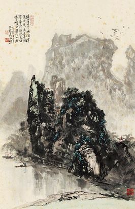 李孔昭 榕潭山水 镜片