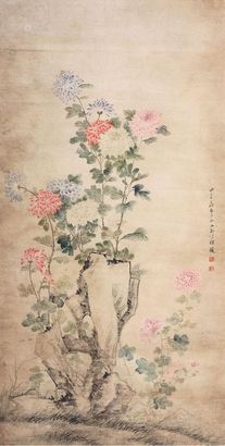 邹一桂 1746年作 花卉 立轴