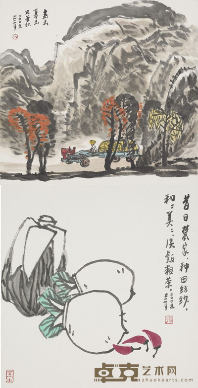 张志安 小品二张 33×34×2