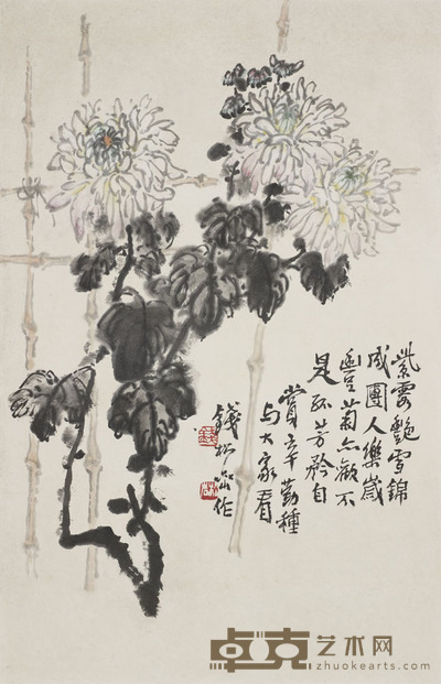 钱松喦 花卉 50×32