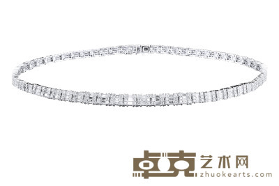 G750金钻石项链 总重46.59克，钻石总重量12.9克拉，18K金。