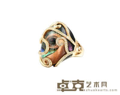 18K金钻石戒指 总重量28.14克,钻石石重1.47克拉,18k金