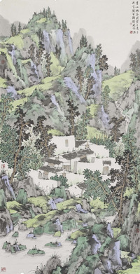 倪建鸣 青山幽居图