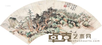 陈定山 幽居 扇片 18×52cm