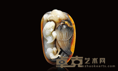和田玉黑皮英雄把件 9.8×6