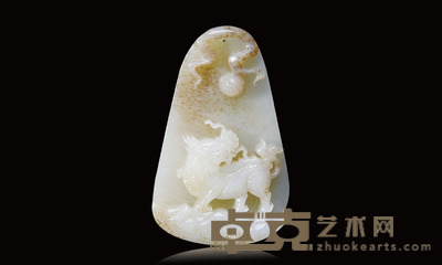 和田白玉麒麟挂牌 8.6×5.5