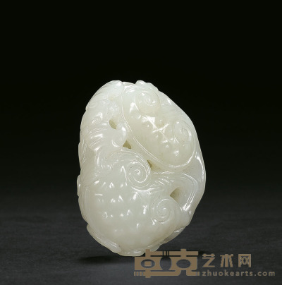 白玉如意纹挂件 5.5 cm