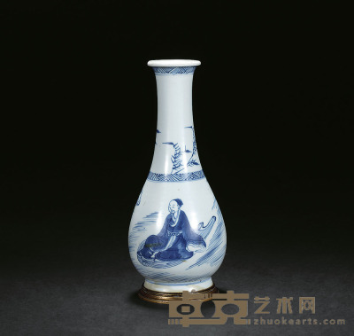 青花人物小瓶 21 cm