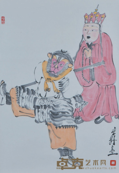 周京新 唐僧孙悟空 68cm×47cm 约2.9平尺