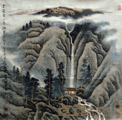 郭捷 山水 尺寸：67×66