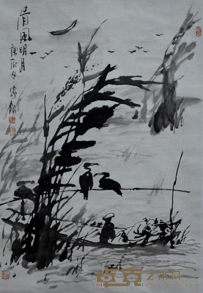 王家银 清风明月 尺寸:52×47