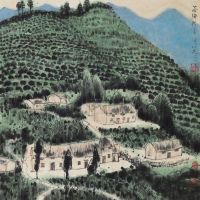 张仁芝 1990年作 茶乡新绿 镜心