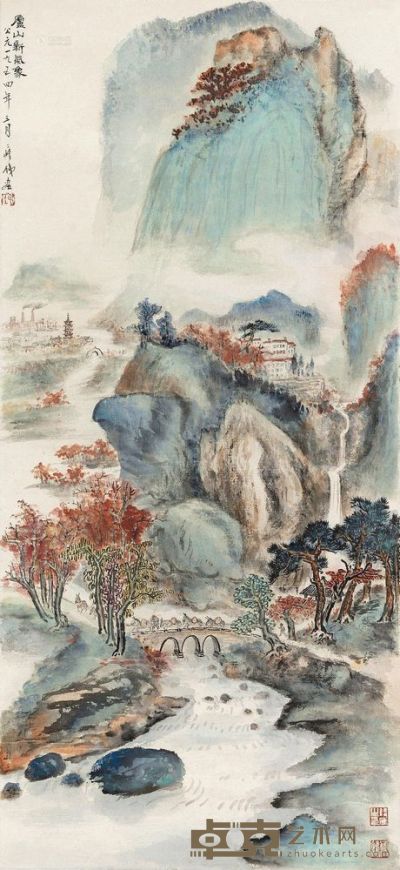 钱瘦铁 1954年作 庐山新气象 镜心 66.5×30.5cm