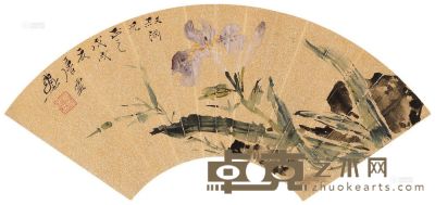 唐云 1958年作 花卉 镜心 18×50cm