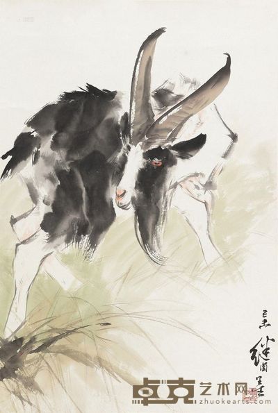 刘继卣 1979年作 山羊 立轴 68×45cm