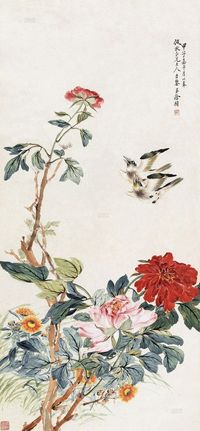 徐桢 1864年作 花鸟 立轴