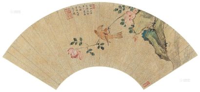 娆介 1638年作 花鸟 镜框