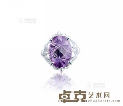 紫水晶PT900铂金戒指 --