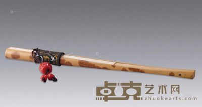 红湘妃竹折扇 长30.3cm