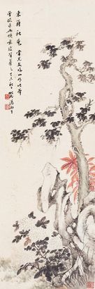 汤雨生 丁未（1847）年作 菊园秋色 镜片