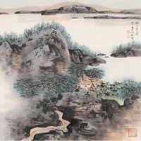 车鹏飞 湖山清远 镜框