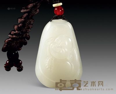 现代 玉雕佛坠 高4cm