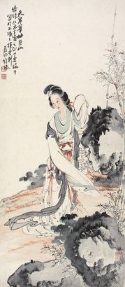 徐燕孙 丁丑（1937年）作 天寒翠袖图 立轴
