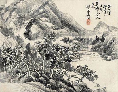 姜筠 癸未（1883年）作 山水 立轴