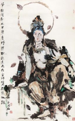 王乃壮 庚午（1990年）作 佛像 立轴