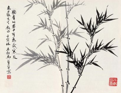 马寿华 壬寅（1962年）作 竹 镜心