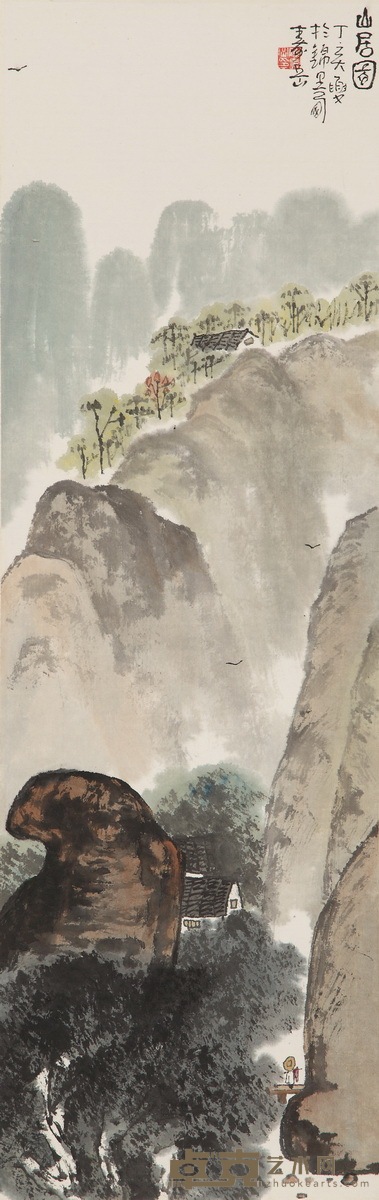陈寿岳 山居图 79x25