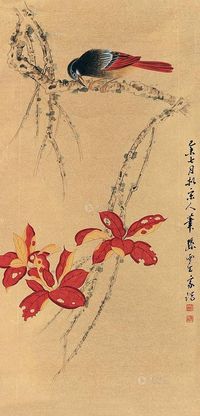 孙云生 红叶小鸟 镜片