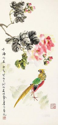 吴迪盦 锦上添花 立轴