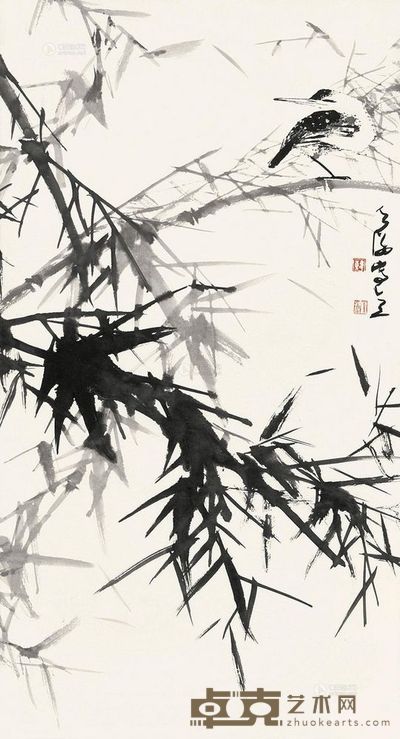 韩天衡 墨竹 立轴 87×47cm