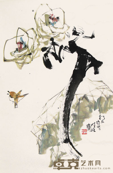 应时流 花鸟 69×45cm