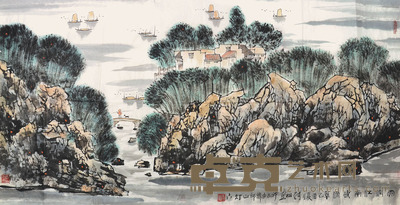 张松 雨润江南 68×133cm