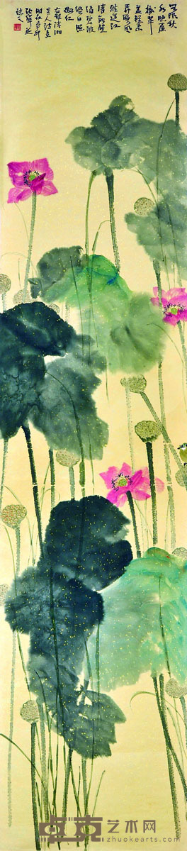 沈伟 荷花小鸟(四) 232*50cm 约:10.44平尺