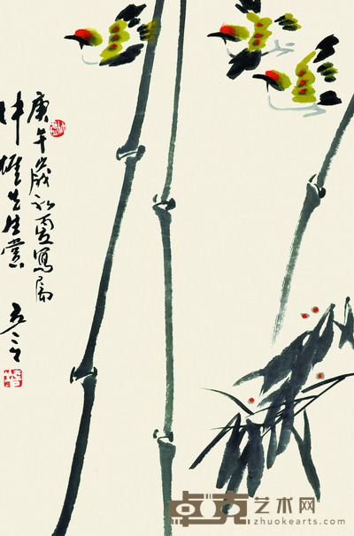 陈立言 竹鸟图 66*45cm 约:2.67平尺