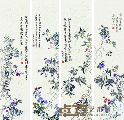 方正 花鸟四条屏 136*34cm*4 约:16.65平尺