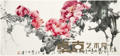 刘福泽 牡丹 58×123cm