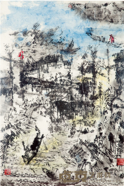 严健民 苏州河 68cm×45cm