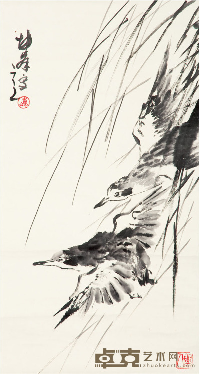 卢坤峰 花鸟 62cm×33.5cm