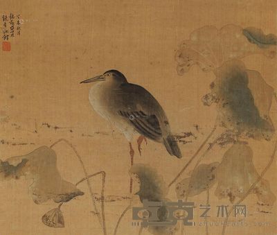 伍懿庄 1907年作 花鸟 立轴 38×45cm