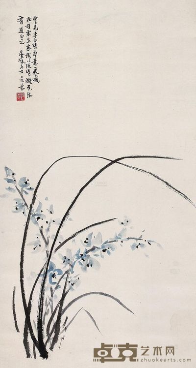 邓芬 幽兰 立轴 62×33cm