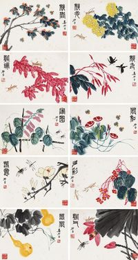 娄师白 花卉 册页